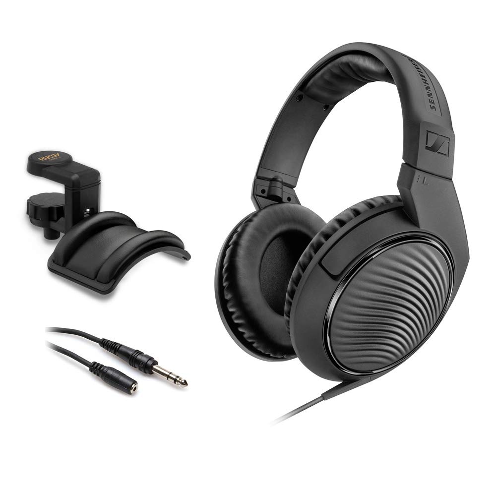 Sennheiser HD 200 Pro Monitoring Headphones for Audio Engineers & Producers with Headphone Holder & 10' Stereo 1/4" Male